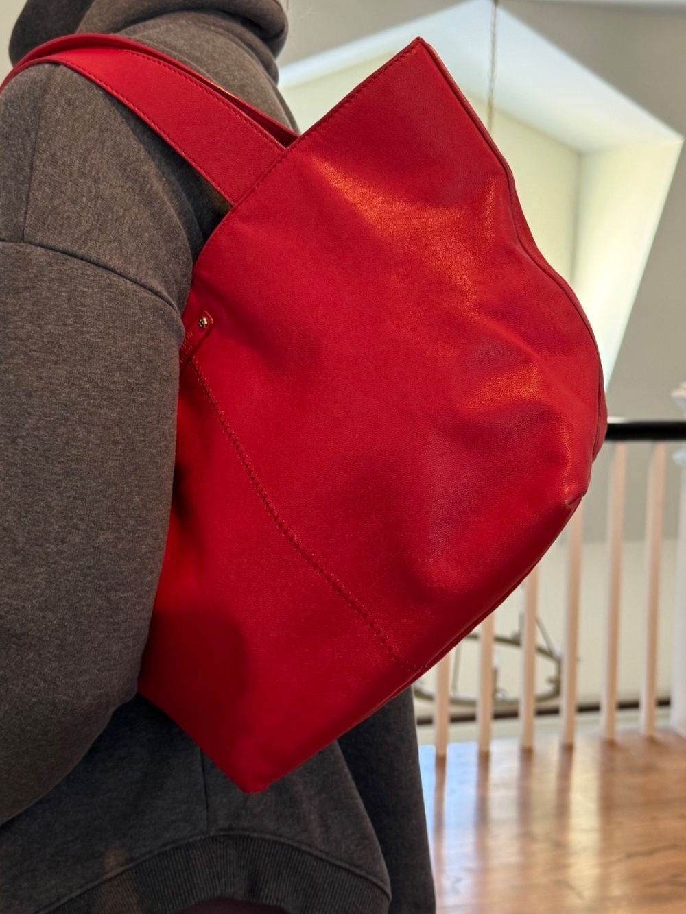 kate spade Red Leather Tote Bag NWOT $350 with dust bag - Picture 9 of 9
